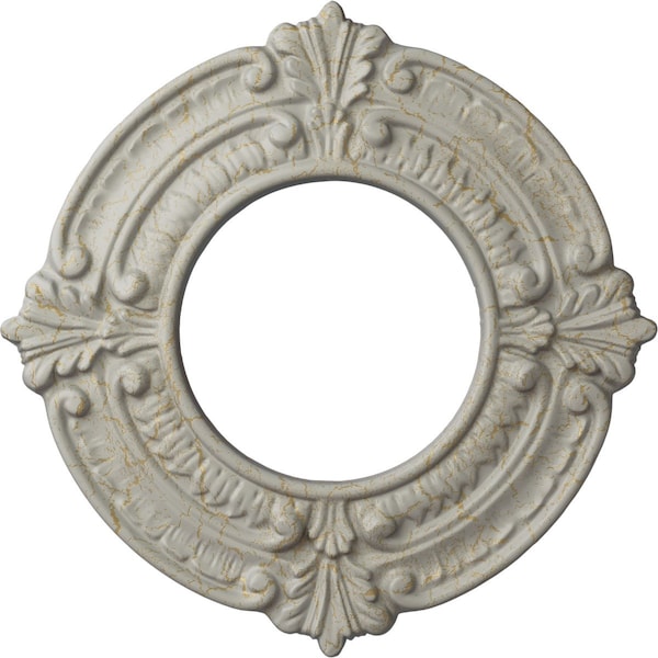 Ekena Millwork Benson Ceiling Medallion (Fits Canopies up to 4 1/8"), 9"OD x 4 1/8"ID x 5/8"P, Pot of Cream Crackle CM09BNPCC - main
